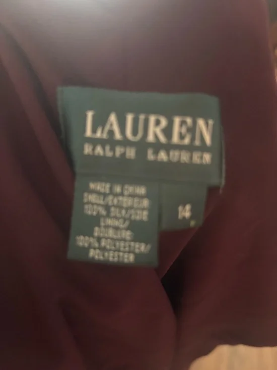 Lauren Ralph Lauren Women's 100%
Silk Slip Asymmetrical Dress in Deep Burgundy - Picture 15 of 15